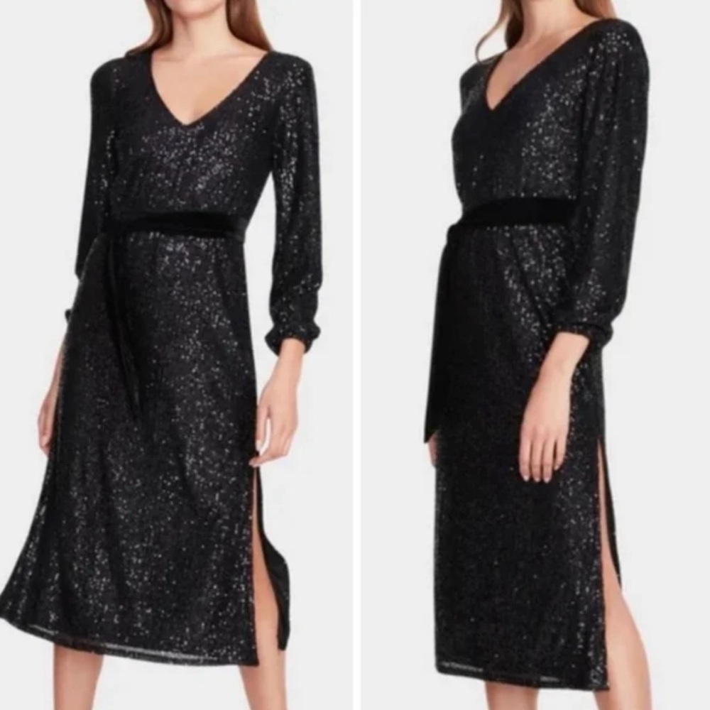 Betsey Johnson black sequin‎ maxi dress